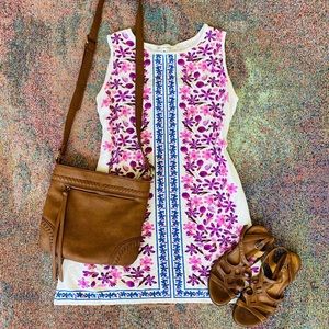 Boho floral flowery sundress bodycon fitted dress